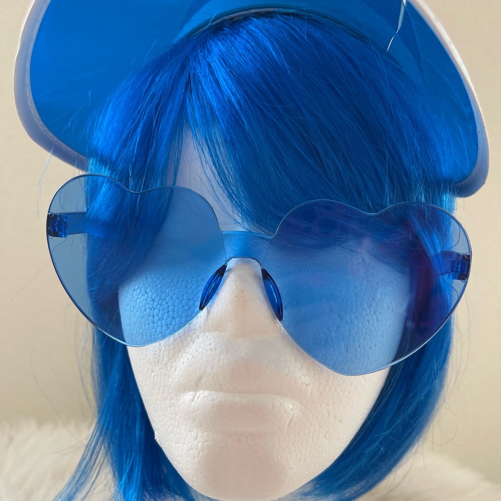 Blue Bob Wig and or Scarf - Picture 12 of 16